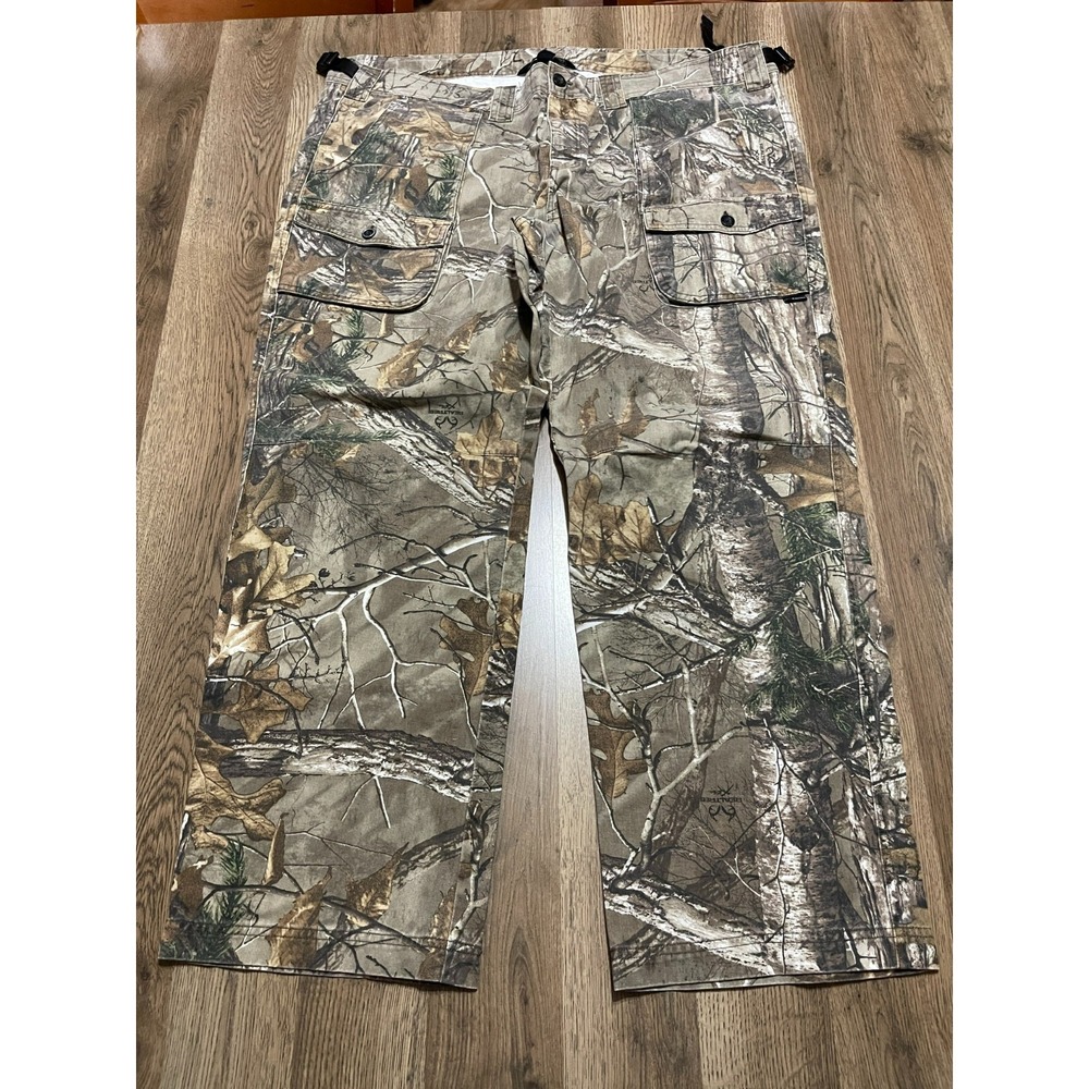 Guide Series Jeans, Men's Size XXL, Brown Green Camouflage Cargo Pants Pockets